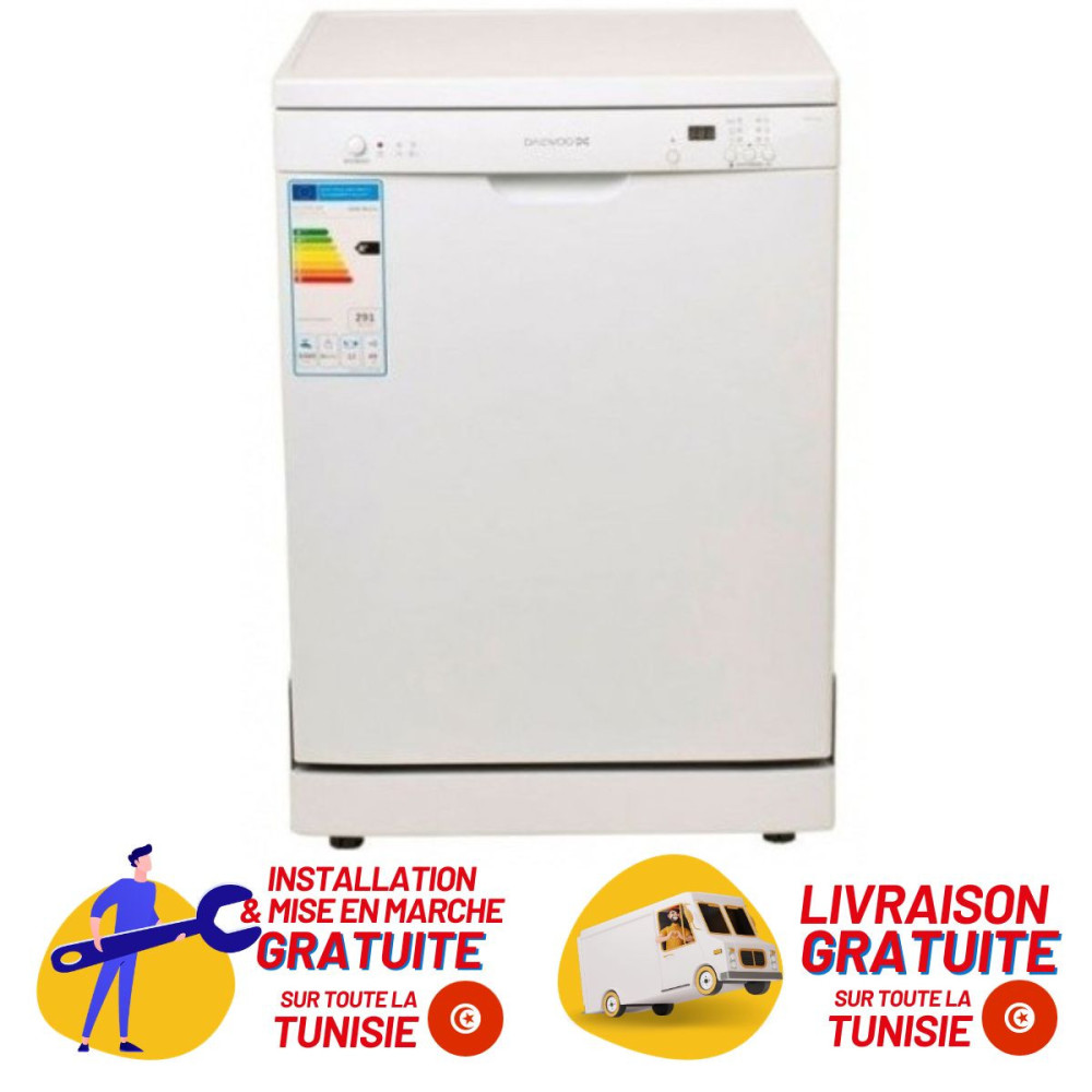Lave-vaisselle DAEWOO DDW-M1211 60 cm / 12 Couverts / Blanc + Livraison + Installation et Mise en Marche Gratuites