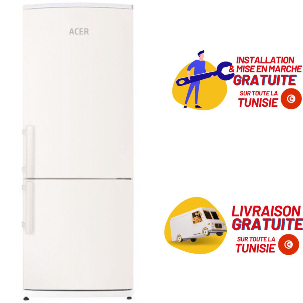 Réfrigérateur Combiné Acer NF373W NoFrost / Blanc + Livraison + Installation et Mise en Marche Gratuites