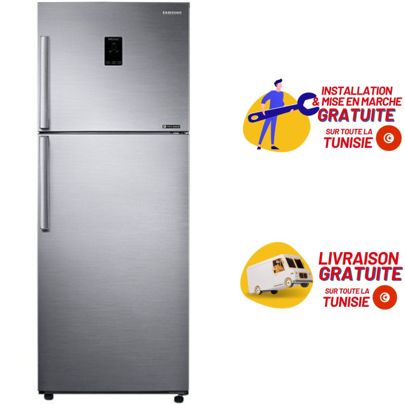 Réfrigérateur 2 portes Gris 384L froid ventilé SAMSUNG