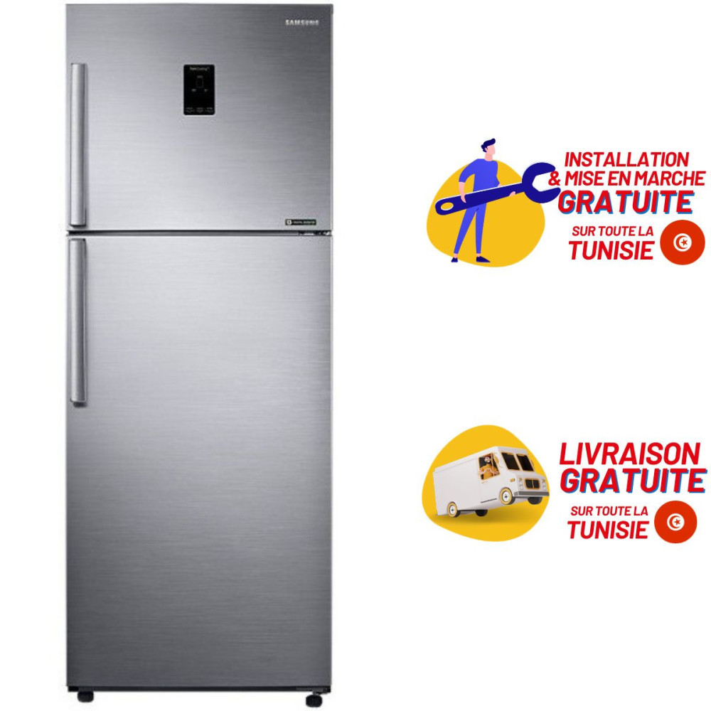 Réfrigérateur Samsung Twin Cooling Plus 500L avec Afficheur / Silver + Livraison + Installation et Mise en Marche Gratuites