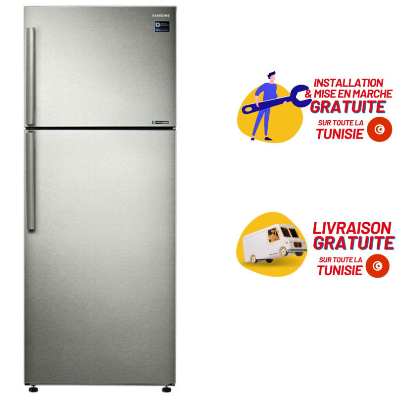 Réfrigérateur Samsung avec congélateur en haut Twin Cooling Plus 440L / Silver + Livraison + Installation et Mise en Marche Gratuites