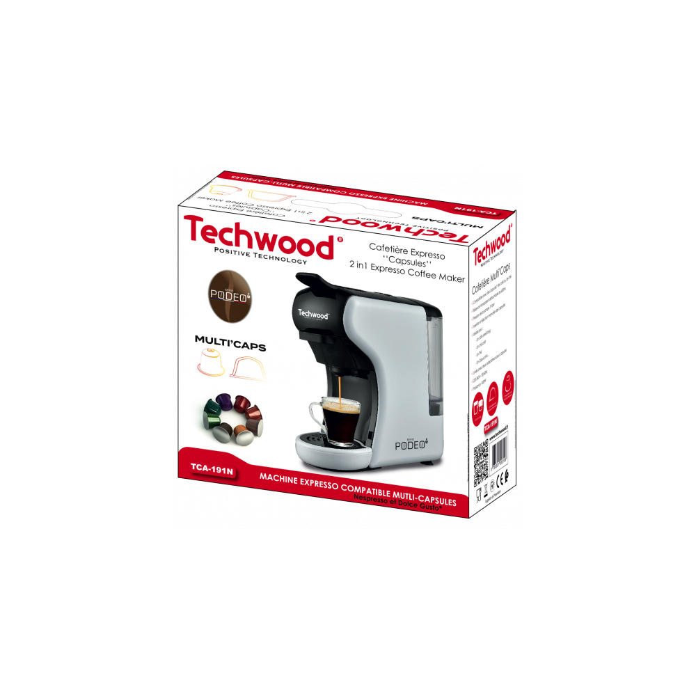 Machine à Café Expresso TECHWOOD 2en1 / NESPRESSO & DOLCE GUSTO