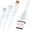 Câble de charge et de données Micro USB UEELR DX254 / 1 M / 6A / Blanc