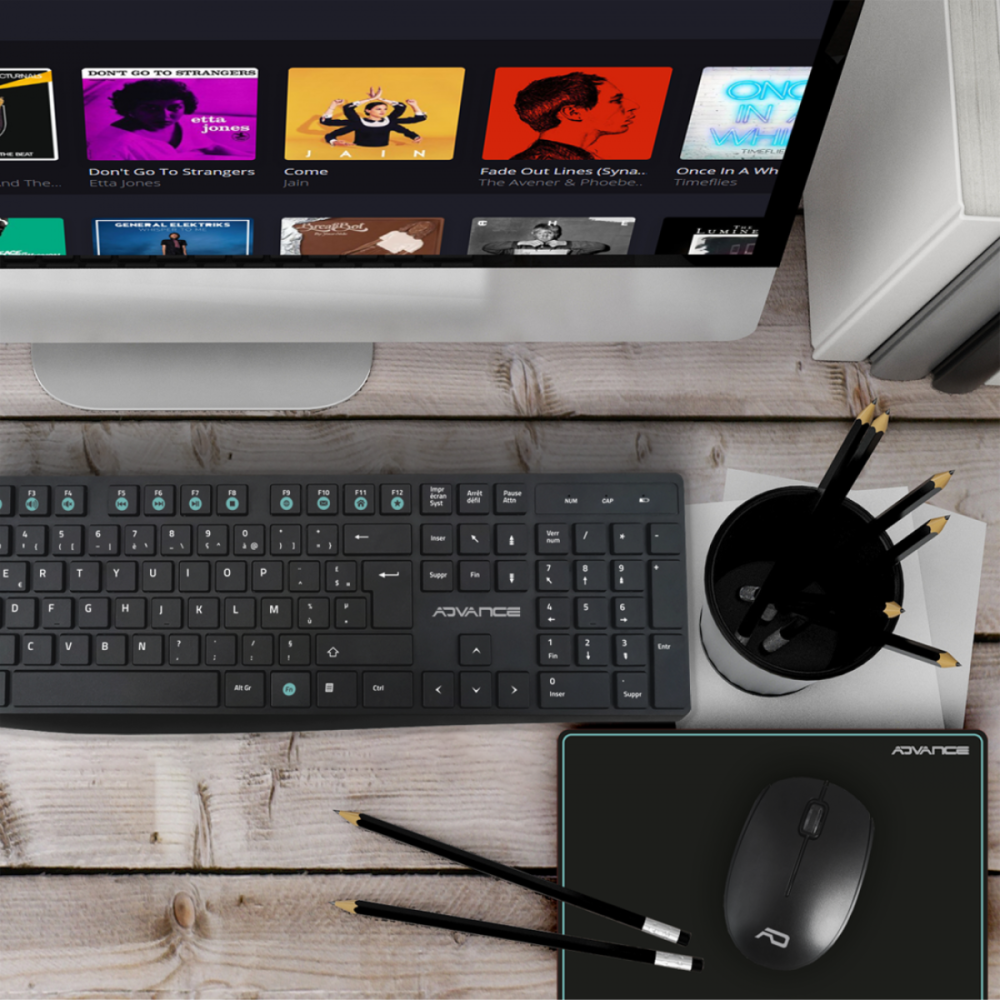 Pack Sans fil ELITE ADVANCE CLS-7100RF Clavier + Souris + Tapis / Noir