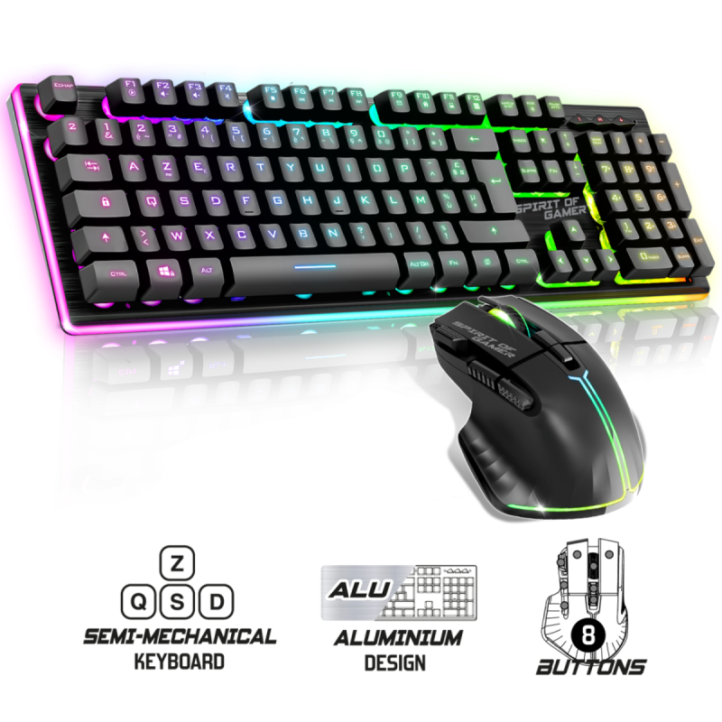 Bootikti - Pack clavier semi automatique plus souris gaming