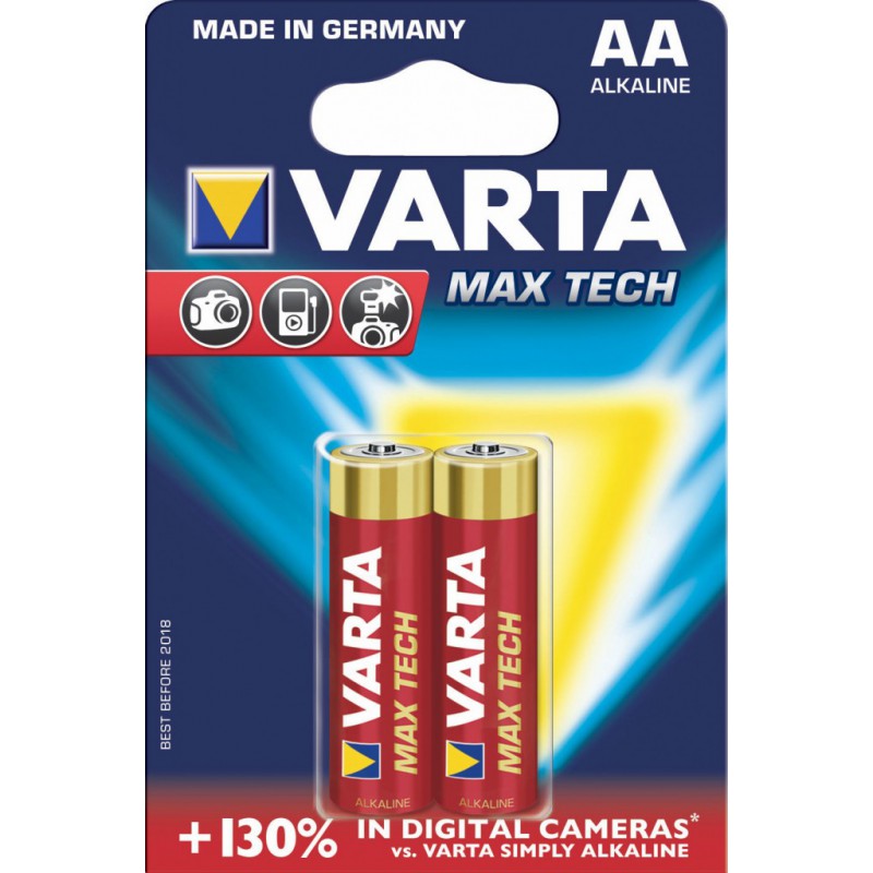 2x Piles Varta Max Tech LR06 BP2