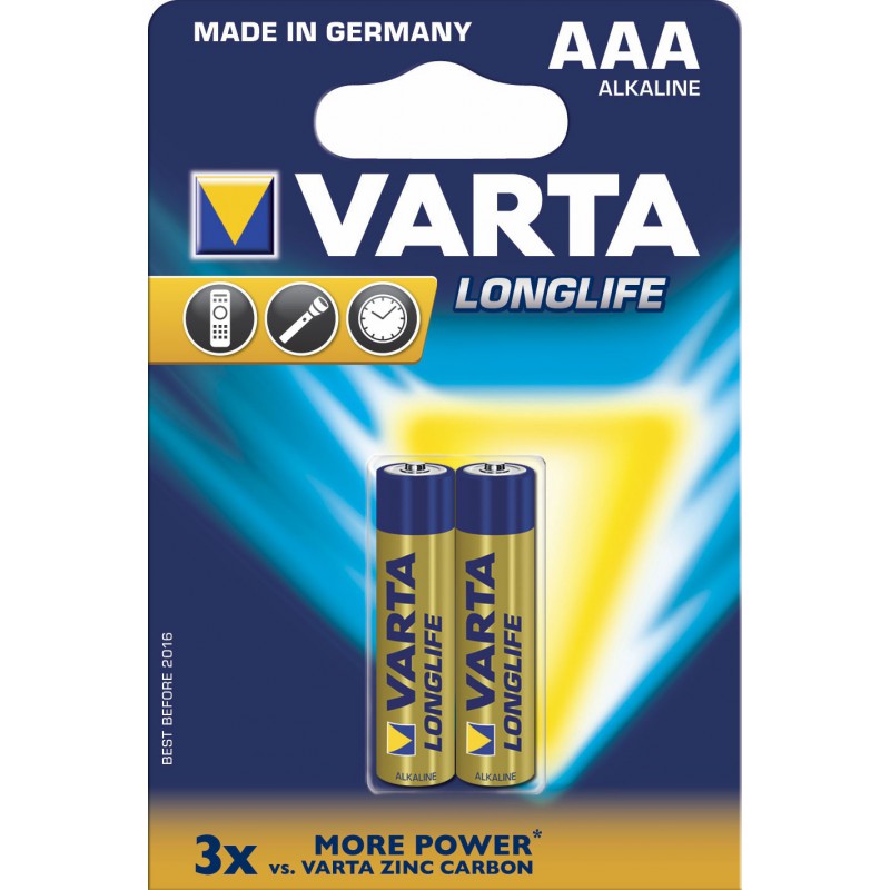 2x Piles AAA Varta LongLife LR03 BP2