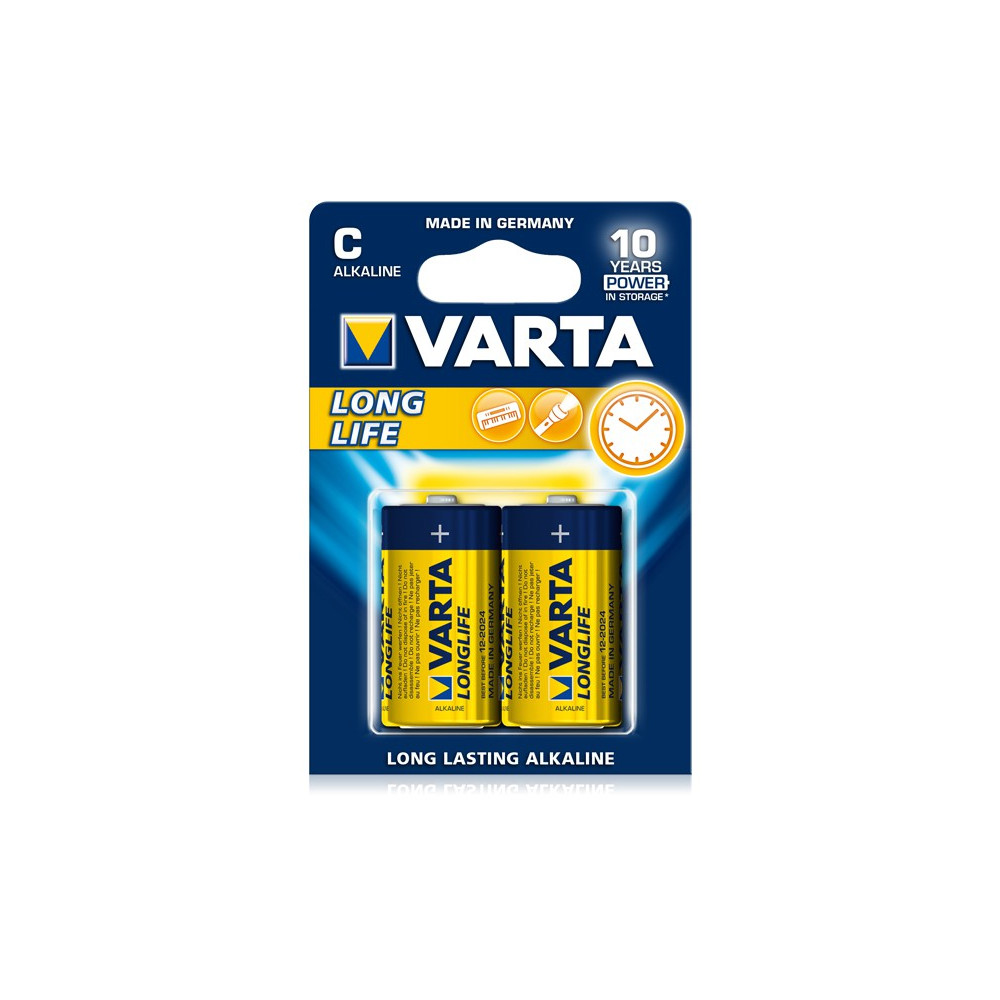 2x Piles C Varta LongLife LR14 BP2