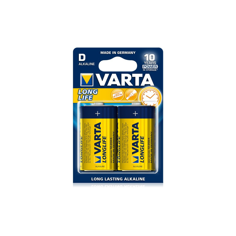 2x Piles D Varta LongLife LR20 BP2