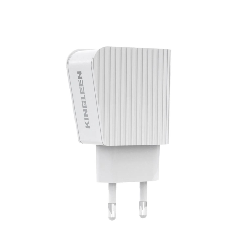 Adaptateur chargeur double port avec écran Blanc