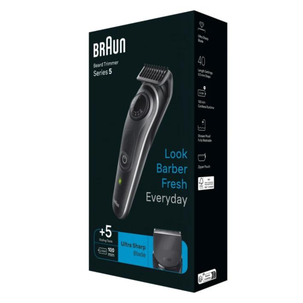 Tondeuse à Barbe 5 en 1 Rechargeable BRAUN BT5421 / Noir