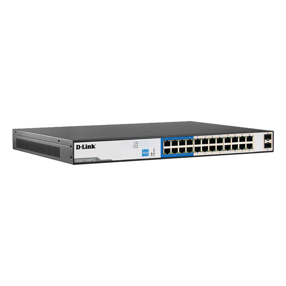 SWITCH D-LINK DGS-F1026P-E / 24 PORTS / ETHERNET GIGABIT + 2 PORTS SFP