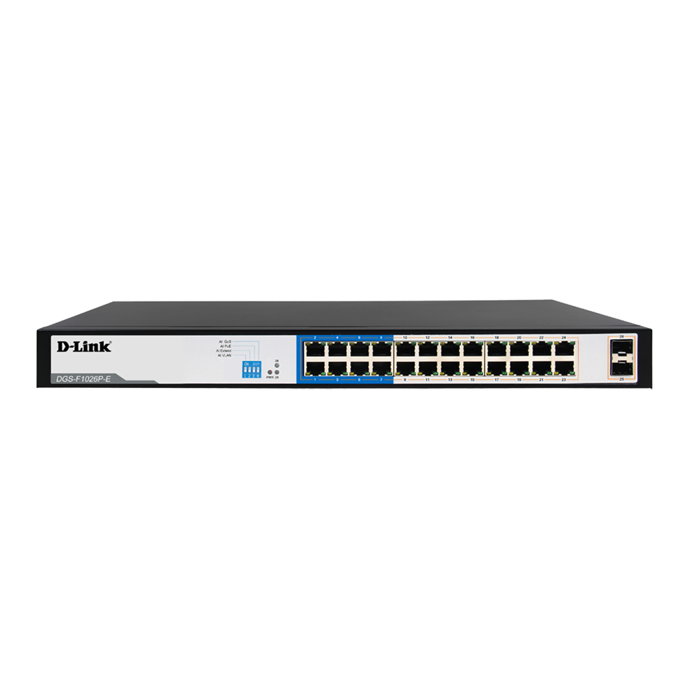 SWITCH D-LINK DGS-F1026P-E / 24 PORTS / ETHERNET GIGABIT + 2 PORTS SFP