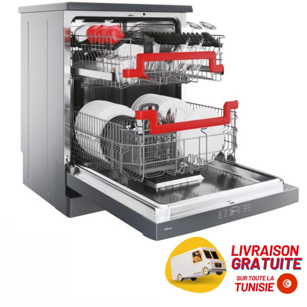 Lave-vaisselle Semi-encastrable Hoover H-DISH 500 / 60 cm / 16 Couverts / INOX + Livraison Gratuite