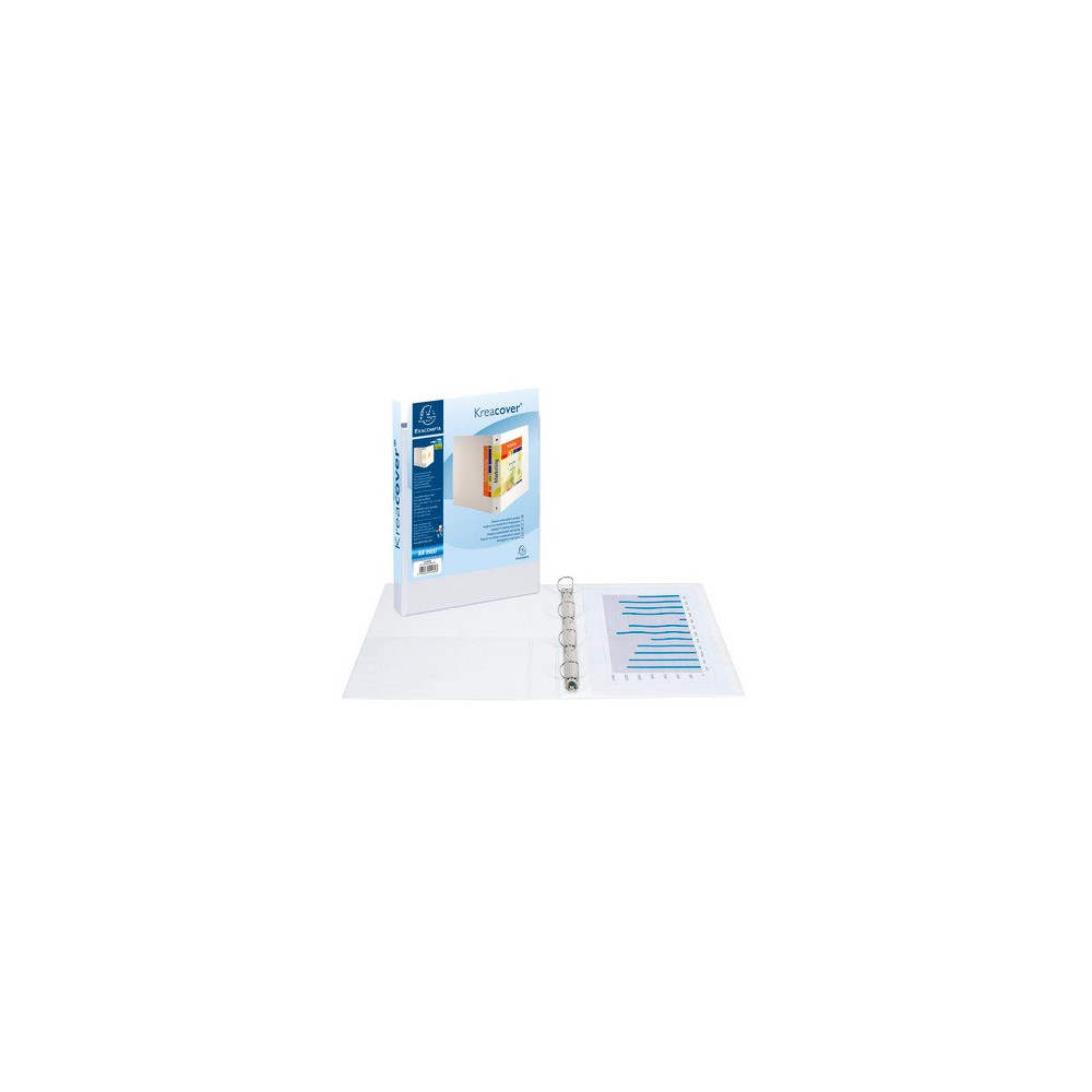 Classeur PP Personnalisable KreaCover 4 anneaux en D 60mm / Blanc
