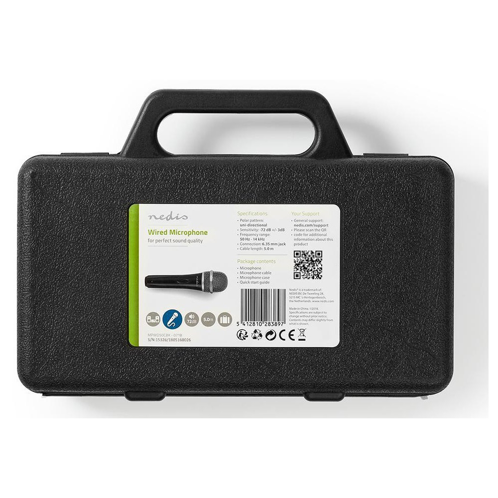 Microphone Filaire Cardioïde MPWD50BK / Avec étui de voyage