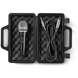 Nedis Microphone filaire avec bouton marche/arrêt et Tripod 3,5 mm