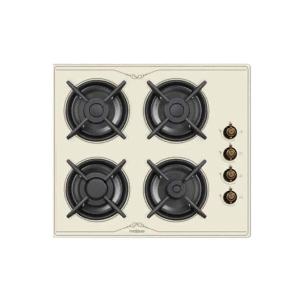 Plaque à  GAZ RUST VERRE BEIGE / 4 FEUX / 60 CM