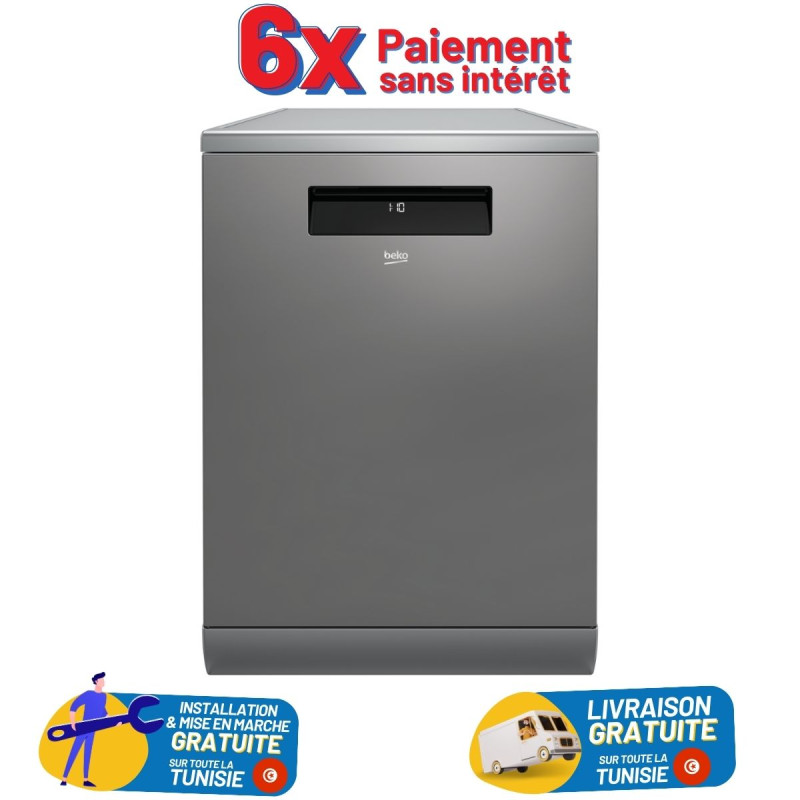 Lave-vaisselle BEKO Pose libre 15 Couverts 60 cm / INVERTER / INOX +  Livraison + Installation et Mise en Marche Gratuites