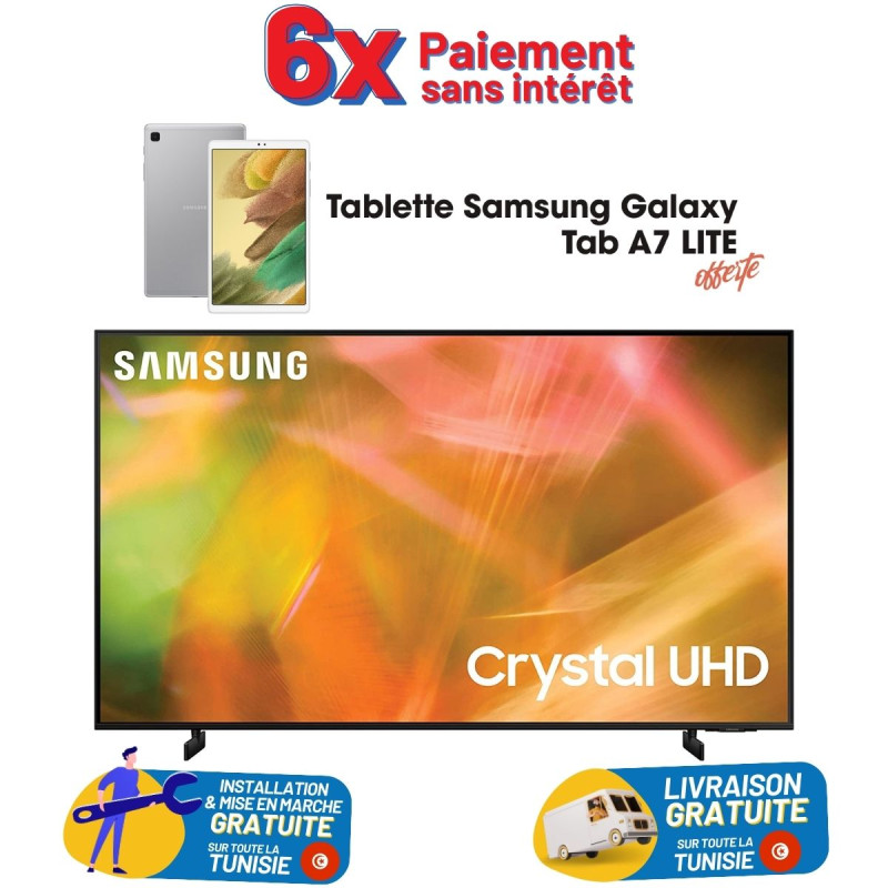 Tv Samsung 85 pouces 4k uhd smart BU8000 - Prix Samsung Tunisie Couleur  Noir