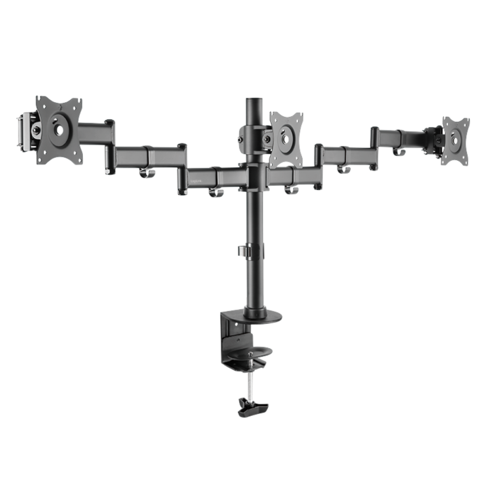 Support d'écran triple pour Bureau 27" LogiLink BP0050 / Noir