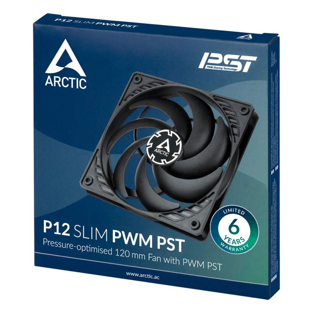 Ventilateur de boîtier Arctic P12 Slim PWM PST 120 MM / Noir