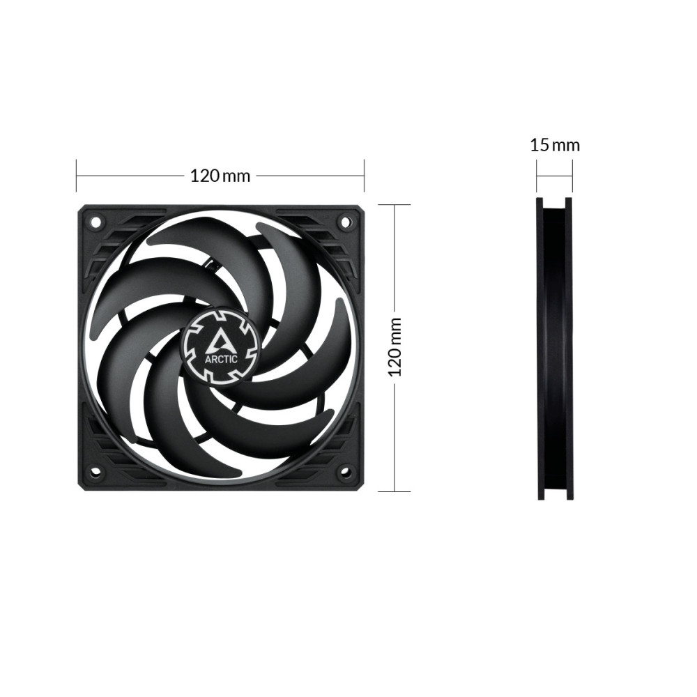 Ventilateur de boîtier Arctic P12 Slim PWM PST 120 MM / Noir