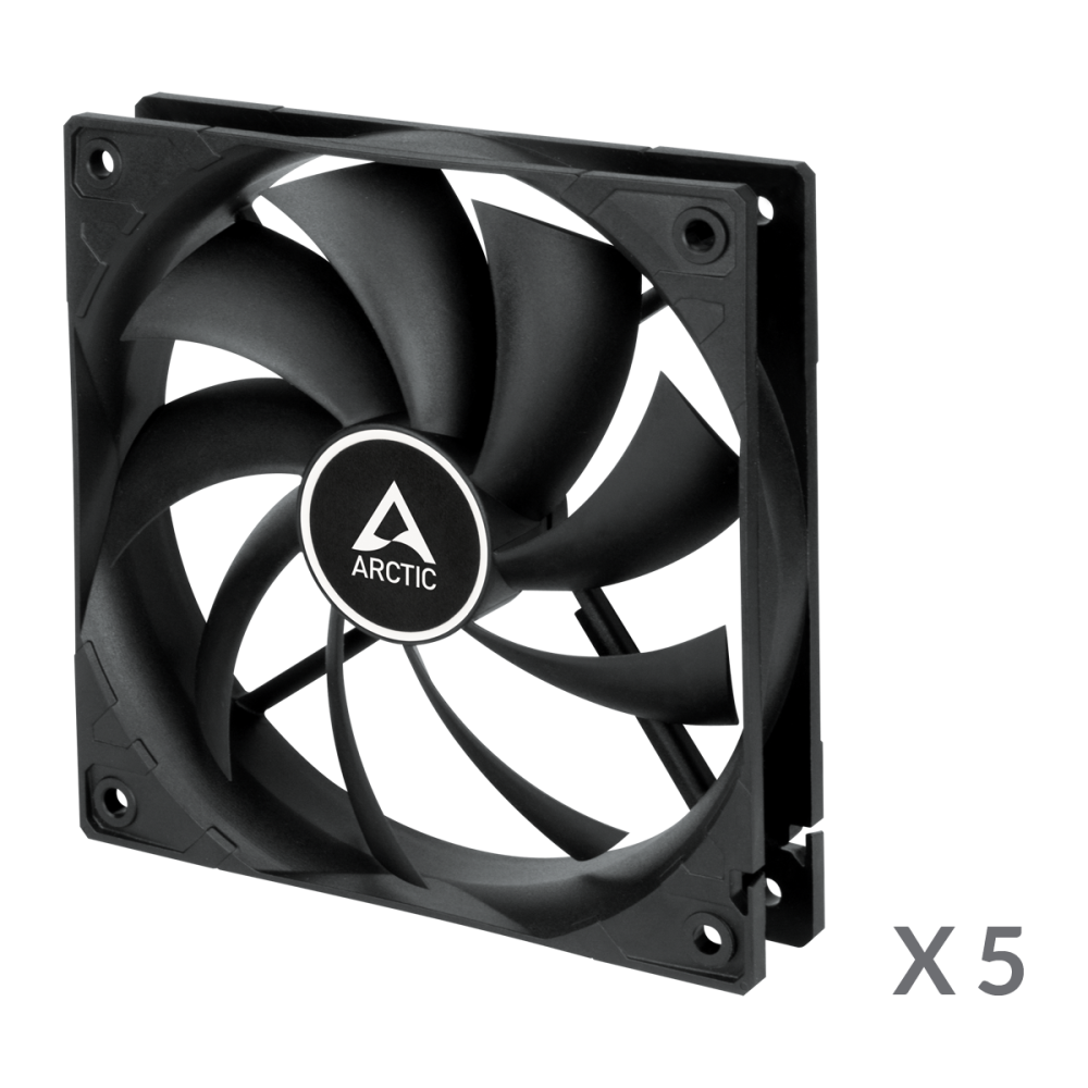 Ventilateur de boîtier Arctic F12 120 MM / 5 Pièces / Noir