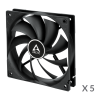 Ventilateur de boîtier Arctic F12 120 MM / 5 Pièces / Noir