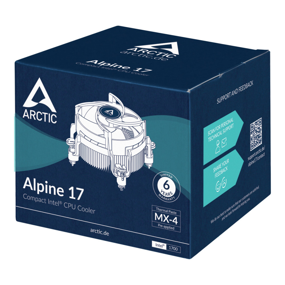 Refroidisseur de processeur Arctic Alpin 17 92 MM / LGA 1700 / Noir