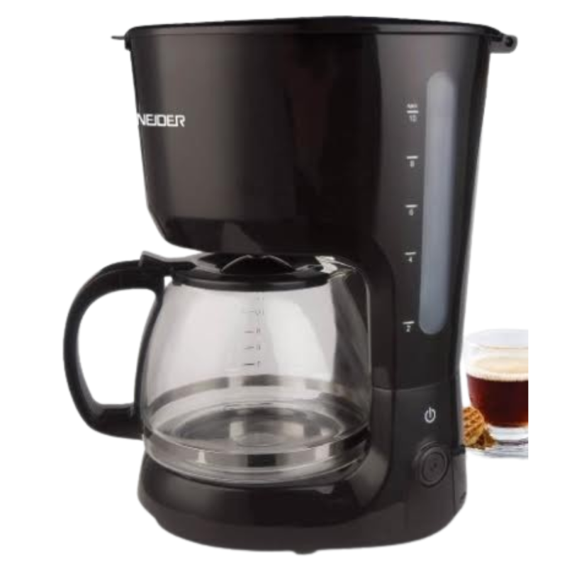 Cafetière électrique Schneider SCHCM12 / 12 Tasses / 750W / Noir