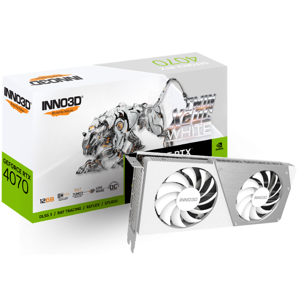 Carte Graphique INNO3D GEFORCE RTX 4070 TWIN X2 OC BLANC / 12 Go GDDR6X