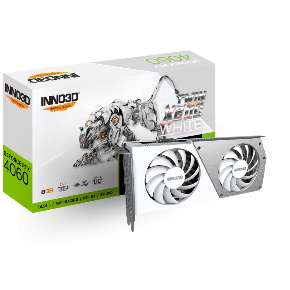 Carte Graphique INNO3D GeForce RTX 4060 TWIN X2 OC White / 8 Go GDDR6