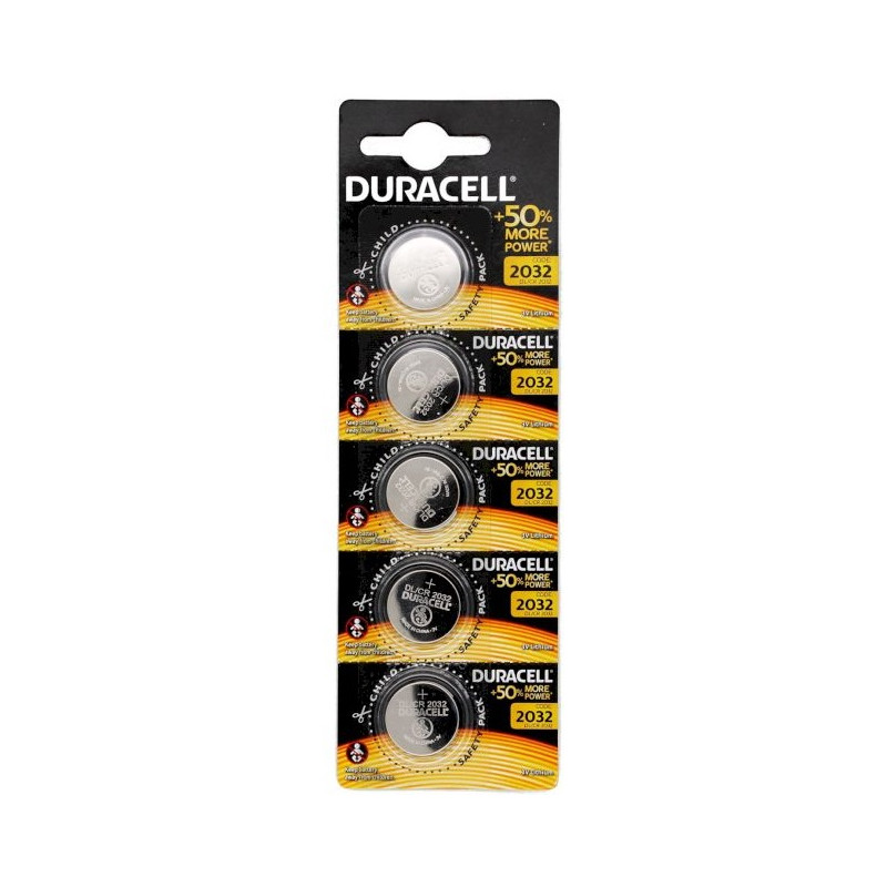 5x PILES DURACELL 2032 3V 240MAH