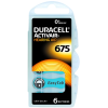 6X PILES DURACELL POUR APPAREILS AUDITIFS ZA 675