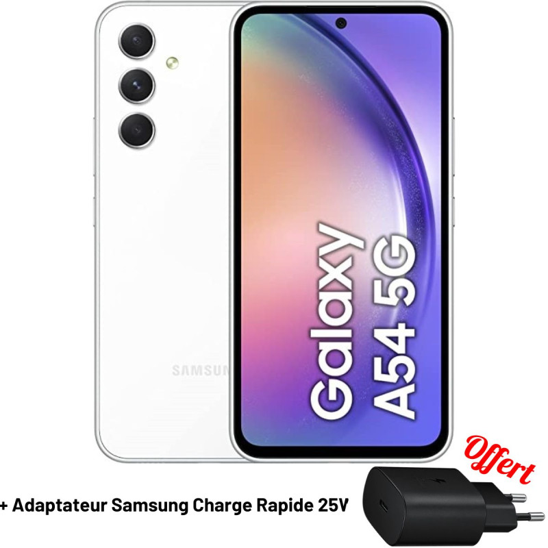 Galaxy A54 / 8 Go / 128 Go / Blanc - Boutique Samsung Tunisianet