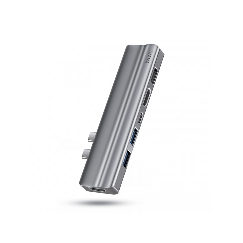 HUB USB-C 8 EN 1 WIWU T9 / GRIS