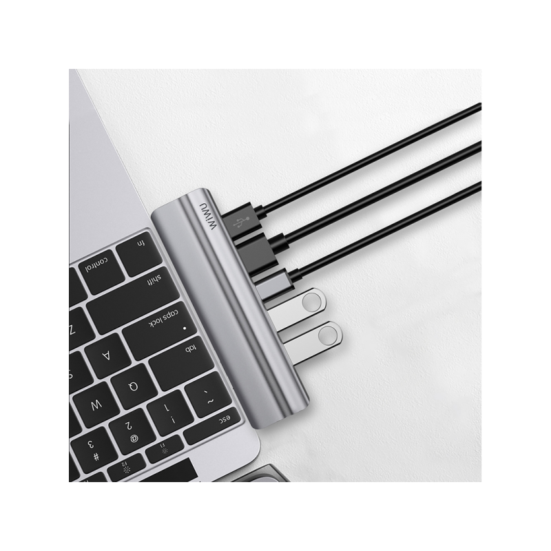HUB USB-C 8 EN 1 WIWU T9 / GRIS