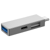 HUB USB-C 3 EN 1 WIWU T02 PRO / Gris