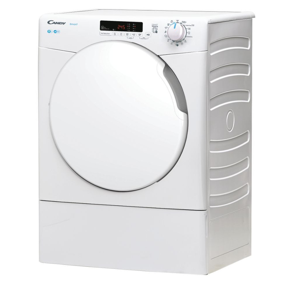 Sèche-linge Smart A évacuation Candy CSE-V9DF-S / 9 Kg / Blanc