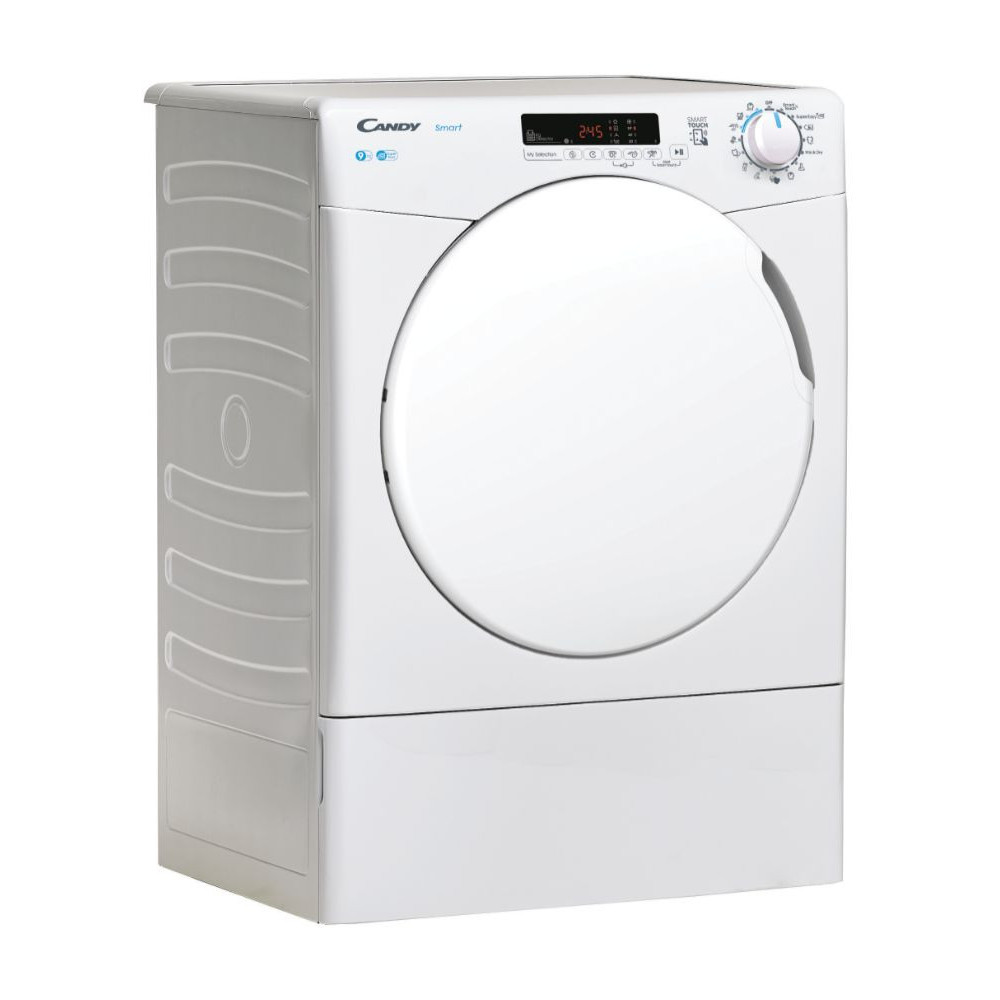 Sèche-linge Smart A évacuation Candy CSE-V9DF-S / 9 Kg / Blanc
