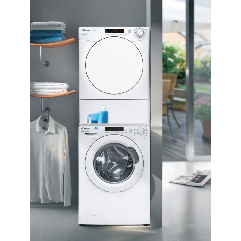 Sèche-linge Smart A évacuation Candy CSE-V9DF-S / 9 Kg / Blanc