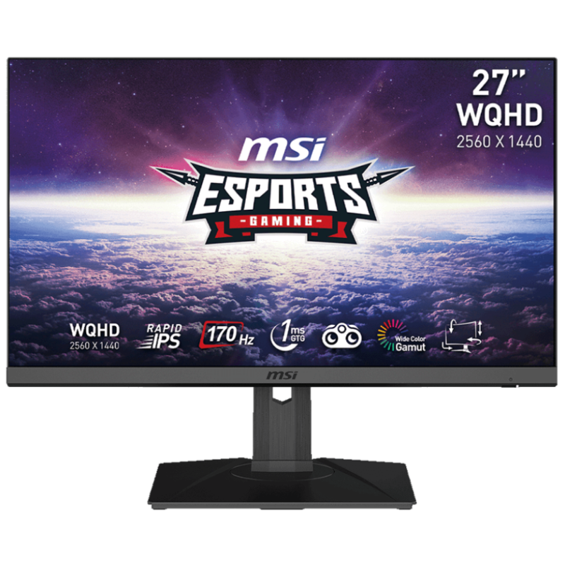 Écran Gaming MSI G272QPF 27" WQHD IPS / 170 Hz / Pivotant 90°