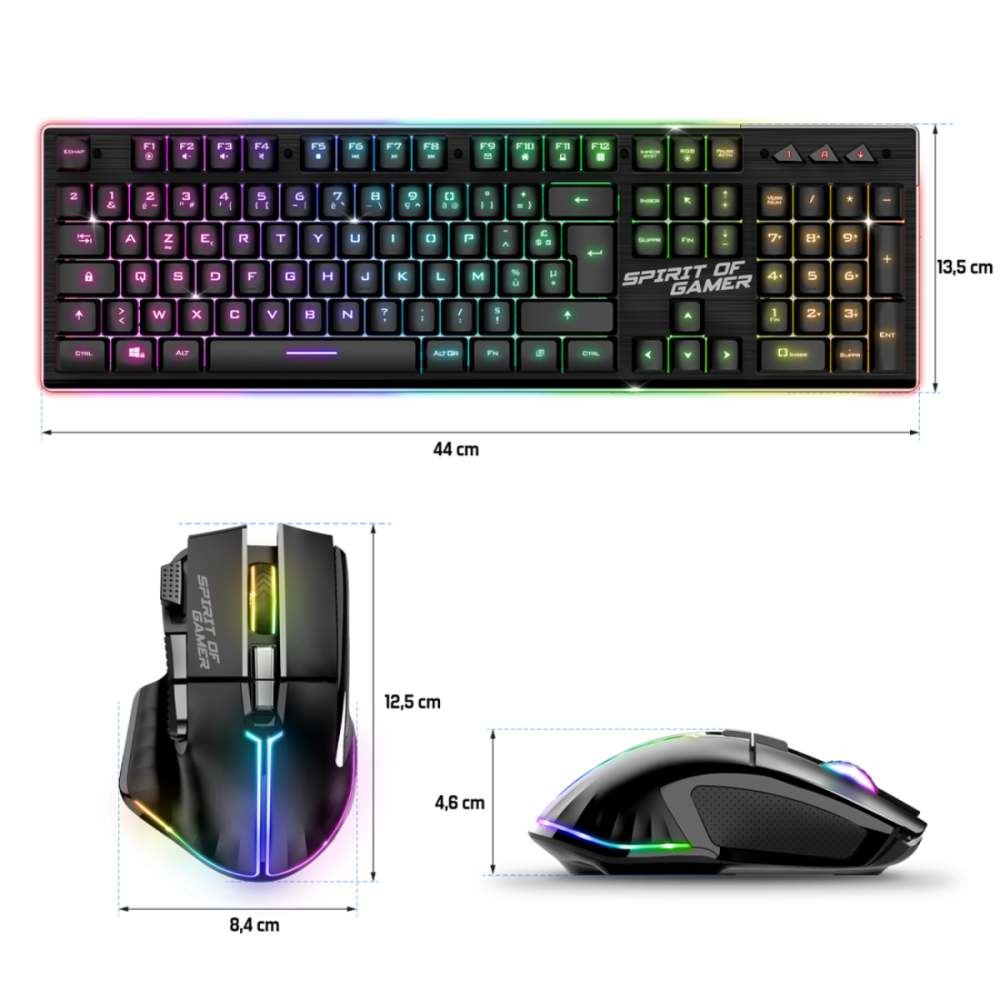Ensemble Clavier et Souris Gamer Sans Fil Spirit of Gamer ULTIMATE 600 / Noir