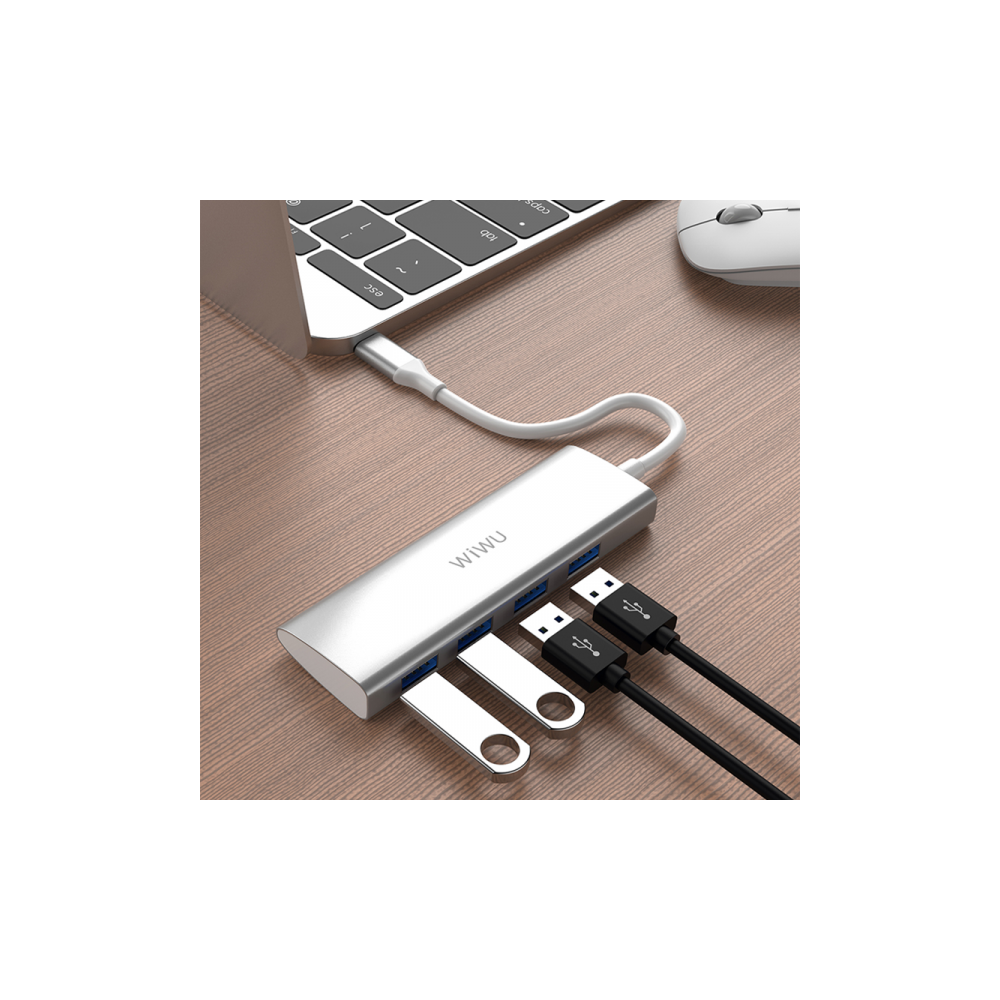 Station d'accueil 4 EN 1 USB-C WIWU ALPHA A440 / Gris