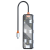 Station d'accueil WIWU CYBER 8 EN 1 USB-C TRANSPARENT / GRIS