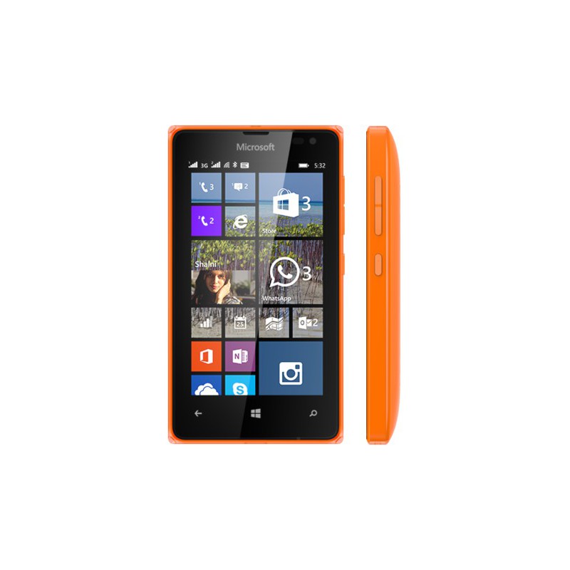 Téléphone Portable Microsoft Lumia 532 / Double SIM + Puce DATA Ooredoo avec 1 mois (1 Go) d'internet Offerte / Orangé