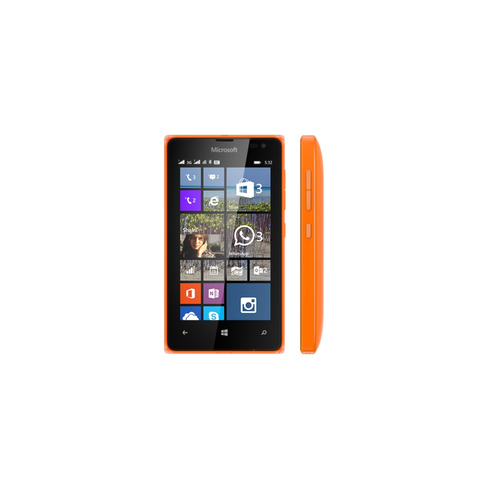 Téléphone Portable Microsoft Lumia 532 / Double SIM + Puce DATA Ooredoo avec 1 mois (1 Go) d'internet Offerte / Orangé