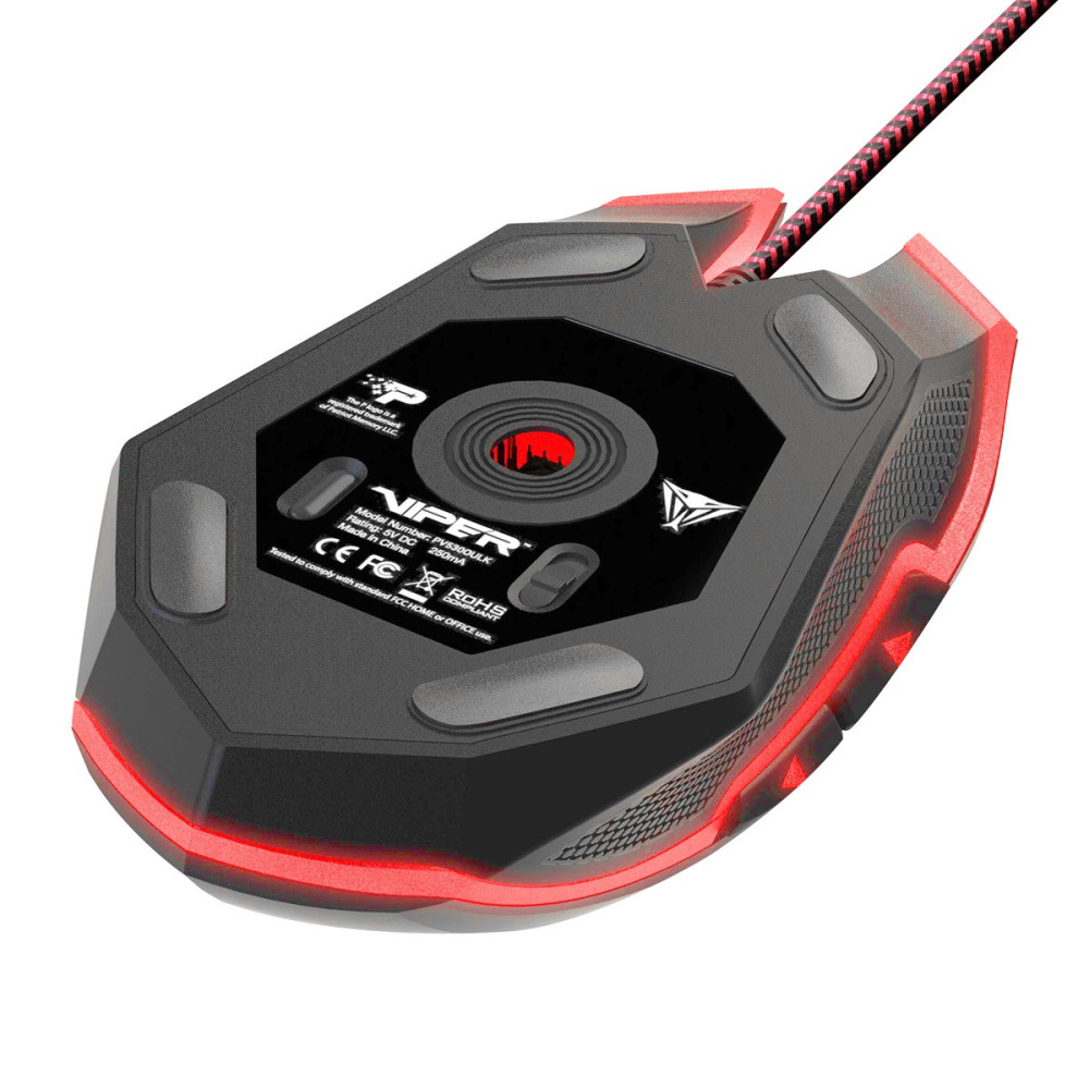 Souris gaming Optique USB À LED Patriot Viper V530 / 4000 DPI / Noir