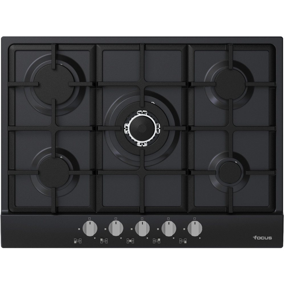 Plaque de cuisson Focus F.478B / 5 Feux / 70 cm / Noir